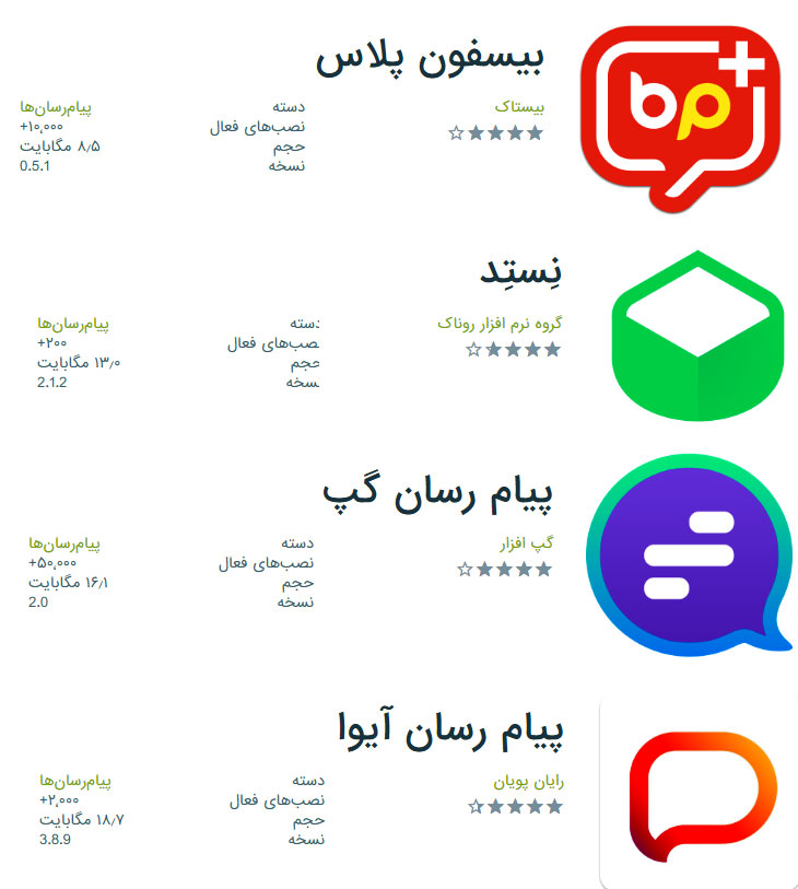 اپلیکیشنهای پیام‌رسان ایرانی